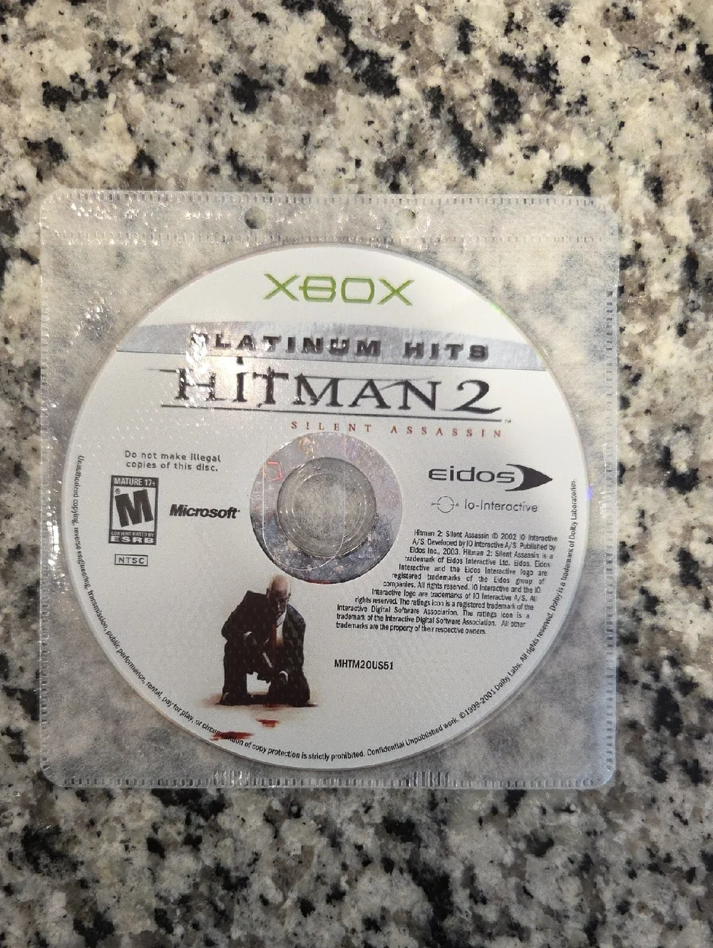 Hitman 2 Silent Assassin Xbox Disc - NO CASE